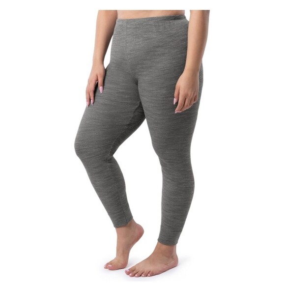 Grey Fruit of the Loom Women's Eversoft Waffle Thermal Top and Bottom Size XXXL - Picture 11 of 11